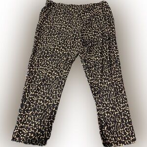 Jude Connally Lucia Pants Leopard Print Black and Cream Patterned Ankle Pants L